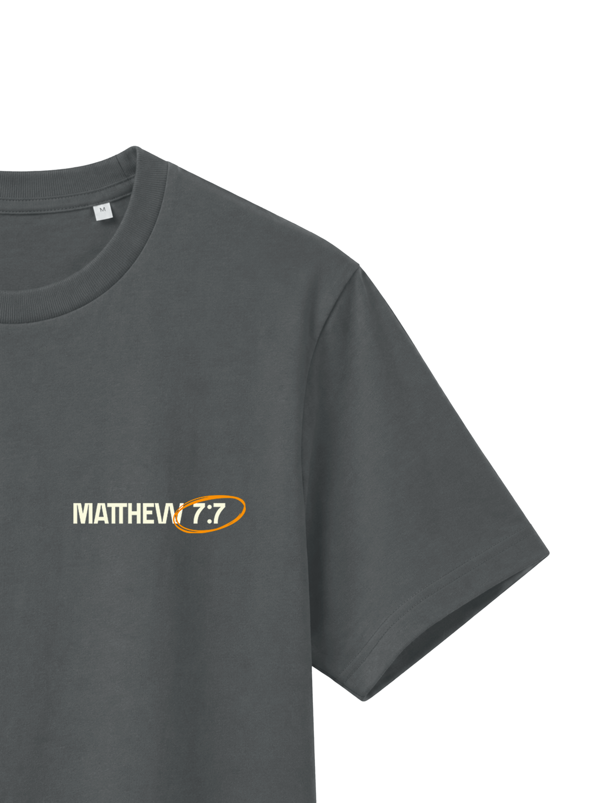 REGULAR FIT T-SHIRT ASK SEEK KNOCK - creator-anthracite-front-close-2.png - 8