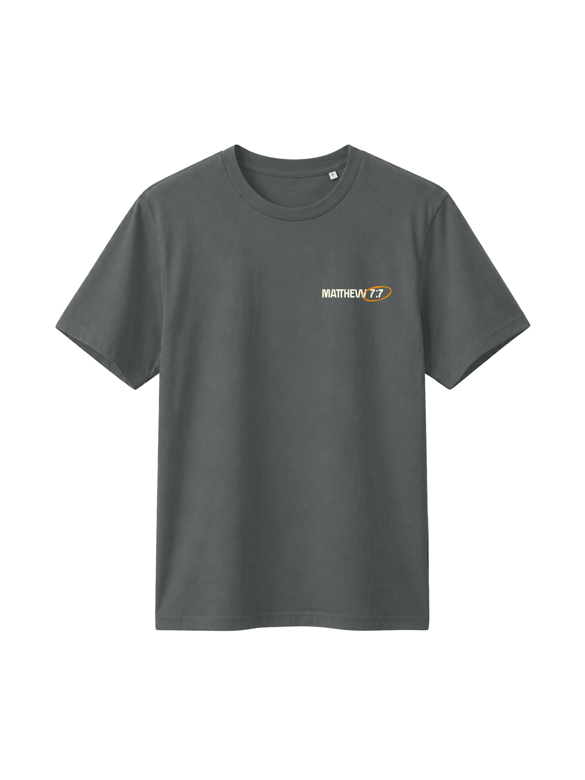 REGULAR FIT T-SHIRT ASK SEEK KNOCK - creator-anthracite-front.png - 7