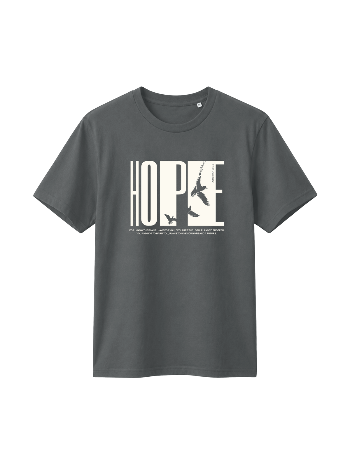 REGULAR FIT T-SHIRT HOPE - creator-anthracite-front.png - 5