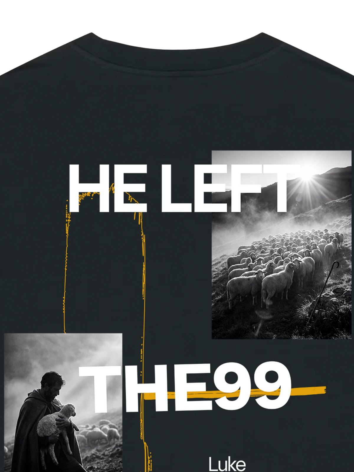REGULAR FIT T-SHIRT HE LEFT THE 99 TO FIND ME - creator-black-back-close-1.png - 7