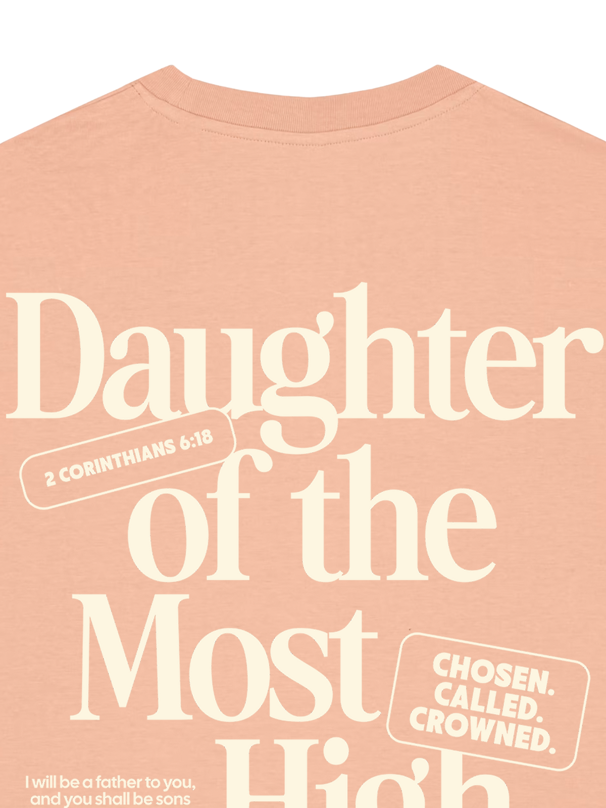 REGULAR FIT T-SHIRT DAUGHTER OF THE MOST HIGH - creator-fraiche-peche-back-close-1.png - 7