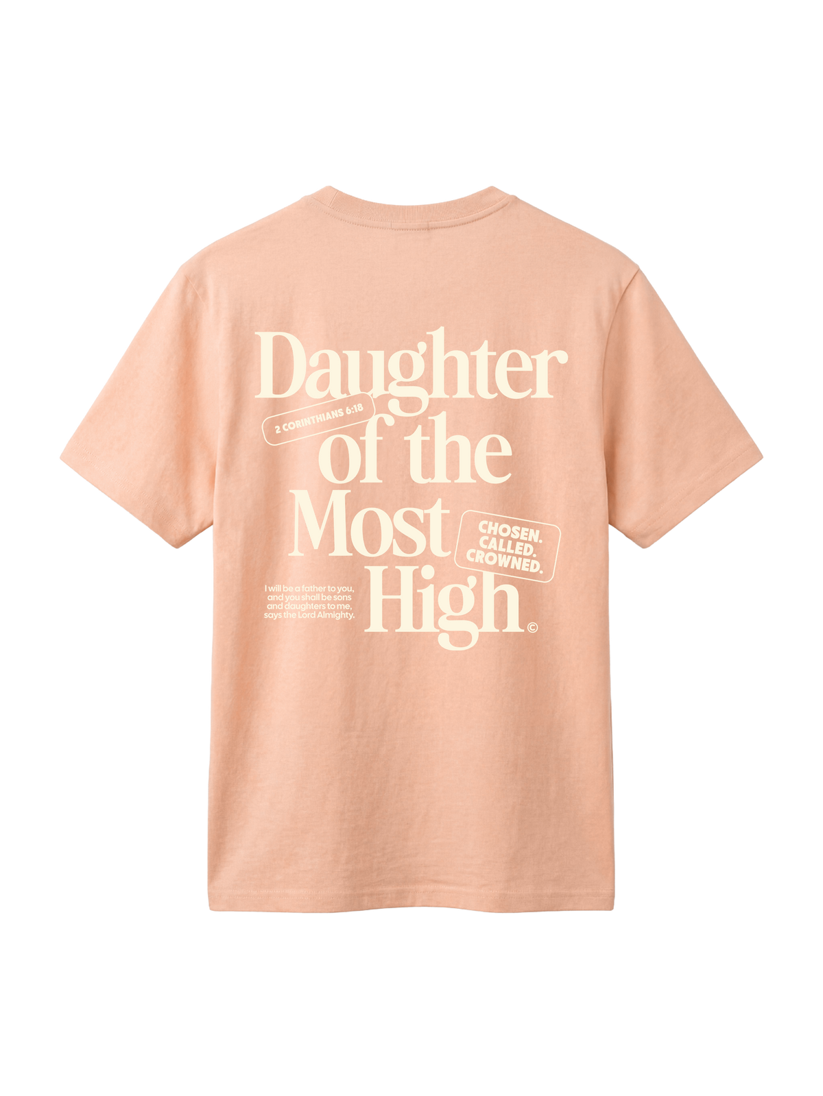 REGULAR FIT T-SHIRT DAUGHTER OF THE MOST HIGH - creator-fraiche-peche-back.png - 6