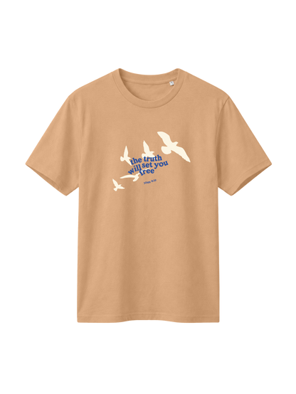 REGULAR FIT T-SHIRT TRUTH WILL SET YOU FREE - creator-latte-front 19.44.16.png - 5