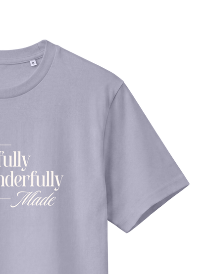 REGULAR FIT T-SHIRT YOU ARE FEARFULLY AND WONDERFULLY MADE - creator-lavender-front-close-2.png - 3