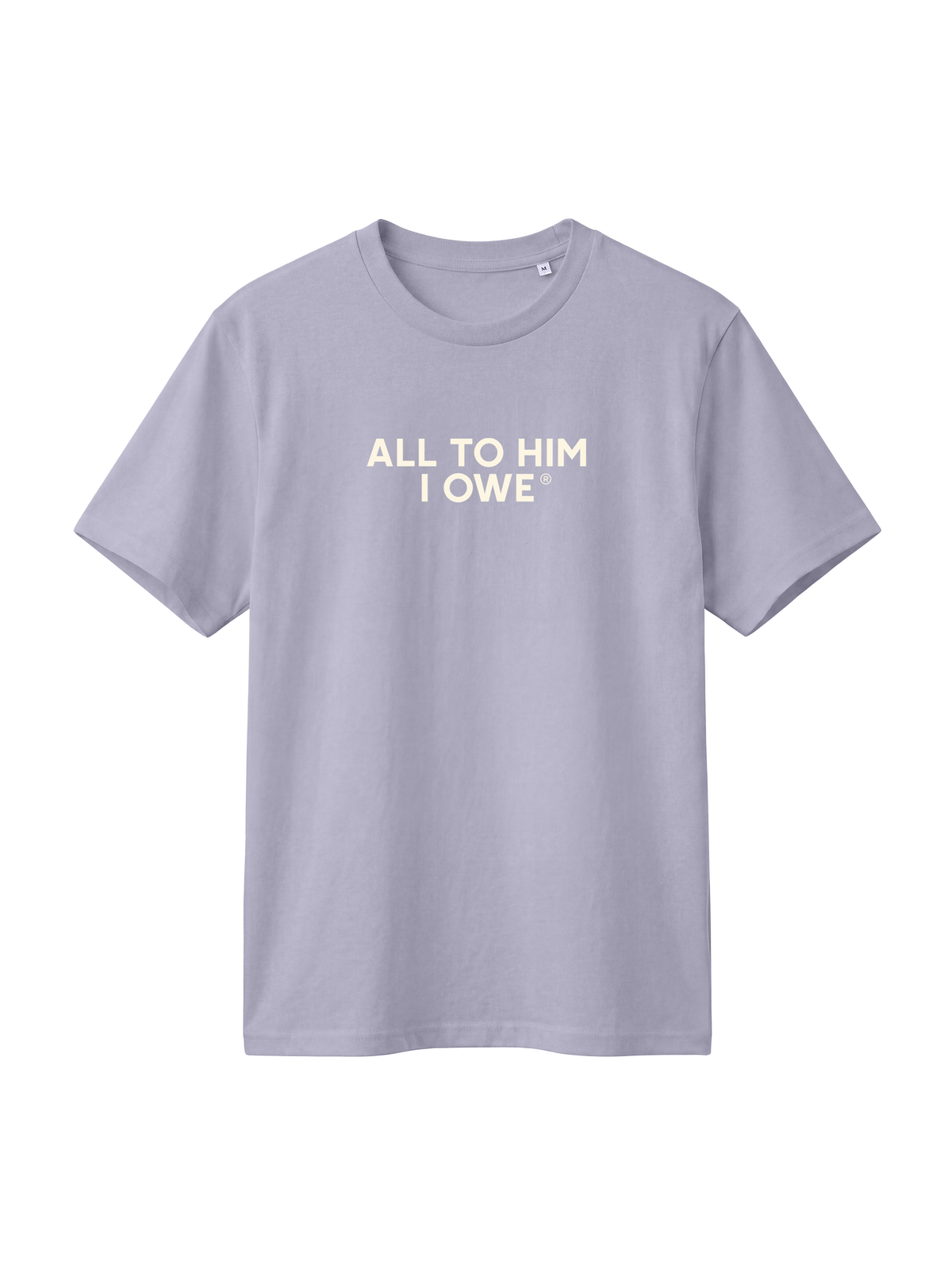 REGULAR FIT T-SHIRT ALL TO HIM I OWE - creator-lavender-front.png - 1