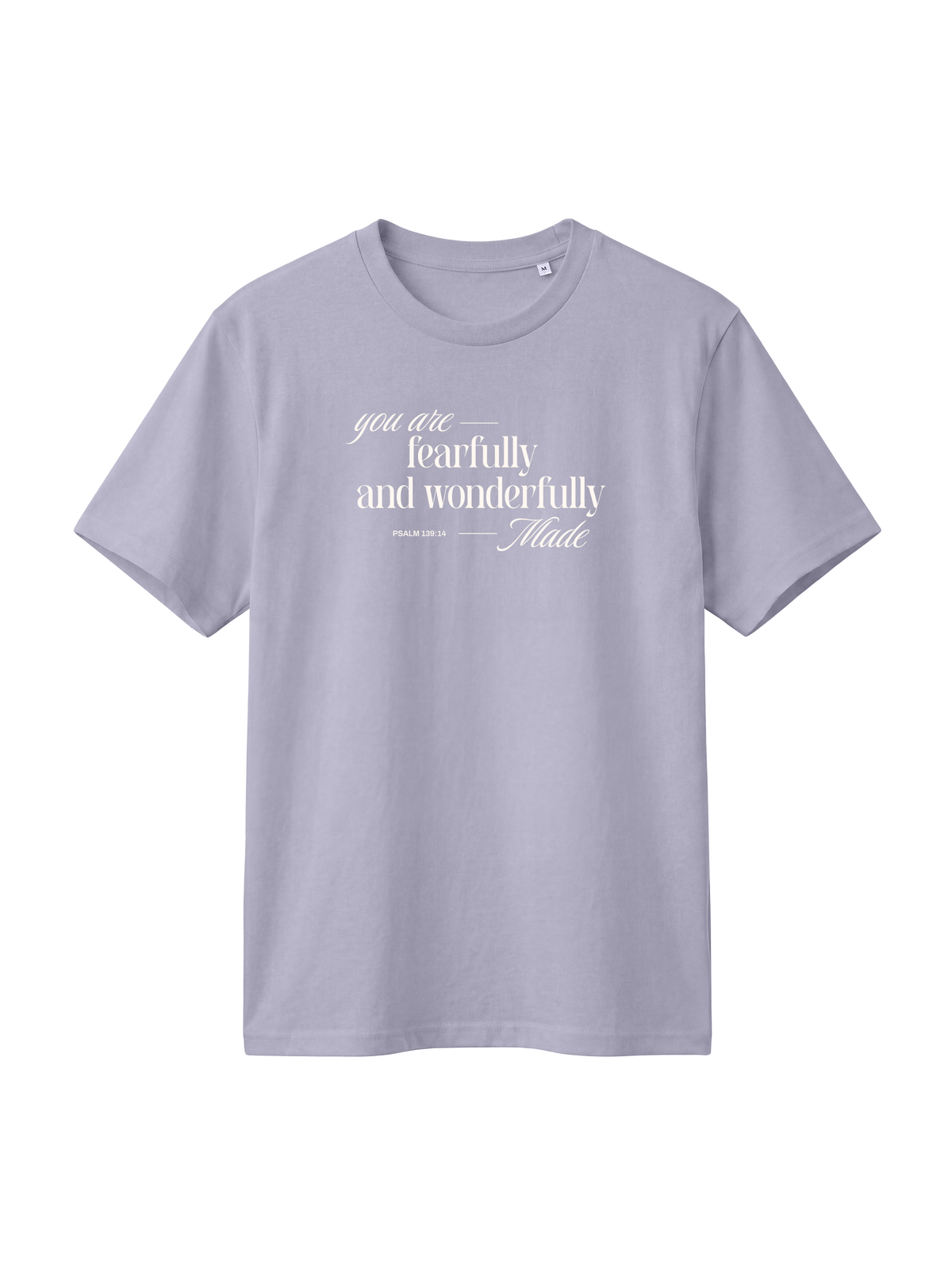 REGULAR FIT T-SHIRT YOU ARE FEARFULLY AND WONDERFULLY MADE - creator-lavender-front.png - 1