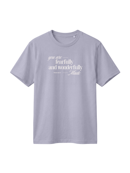 REGULAR FIT T-SHIRT YOU ARE FEARFULLY AND WONDERFULLY MADE - creator-lavender-front.png - 1