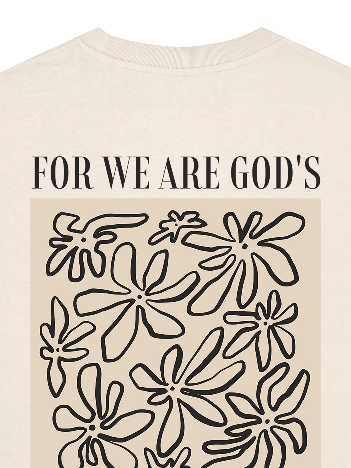 REGULAR FIT T-SHIRT WE ARE GODS MASTERPIECE - creator-natural-raw-back-close-1.png - 2