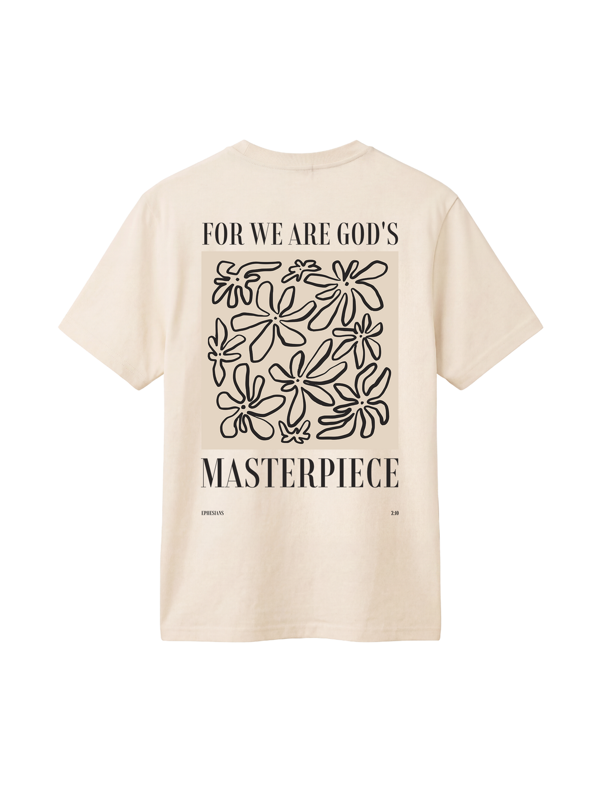 REGULAR FIT T-SHIRT WE ARE GODS MASTERPIECE - creator-natural-raw-back.png - 1