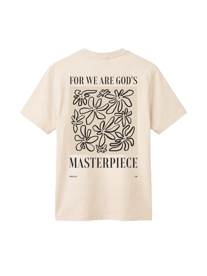 REGULAR FIT T-SHIRT WE ARE GODS MASTERPIECE - creator-natural-raw-back.png - 1