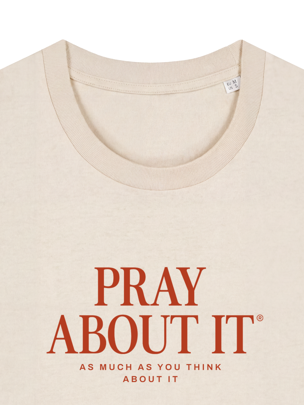 REGULAR FIT T-SHIRT PRAY ABOUT IT - creator-natural-raw-front-close-1.png - 6