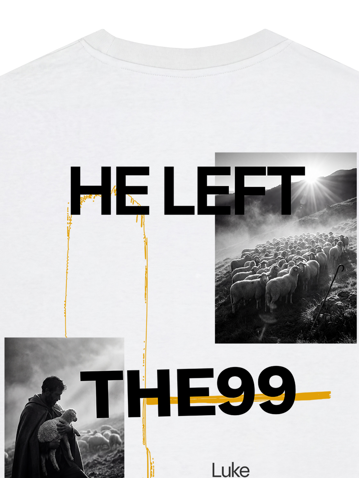 REGULAR FIT T-SHIRT HE LEFT THE 99 TO FIND ME - creator-white-back-close-1.png - 2
