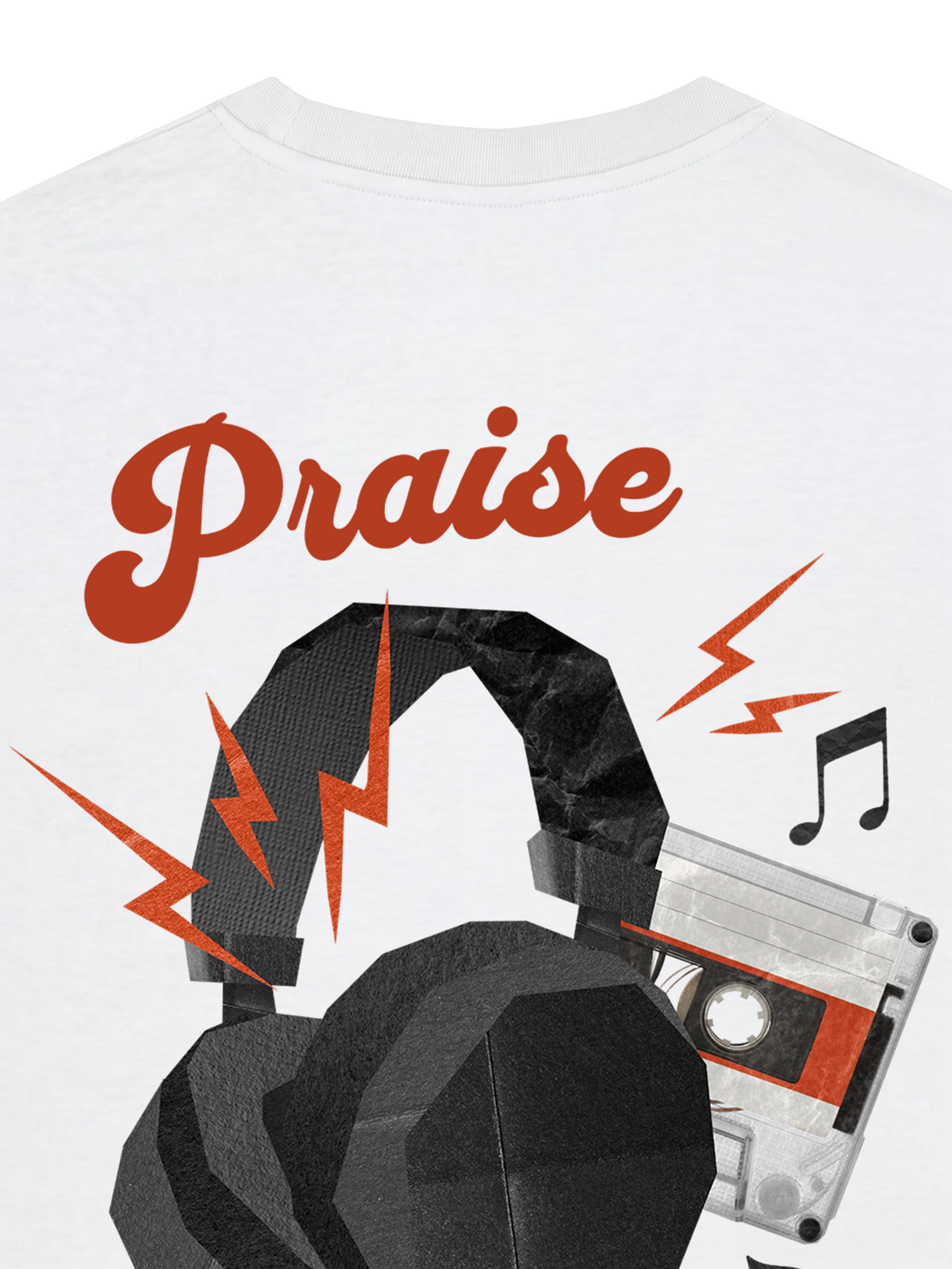 REGULAR FIT T-SHIRT PRAISE IS MY PLAYLIST - creator-white-back-close-1.png - 2