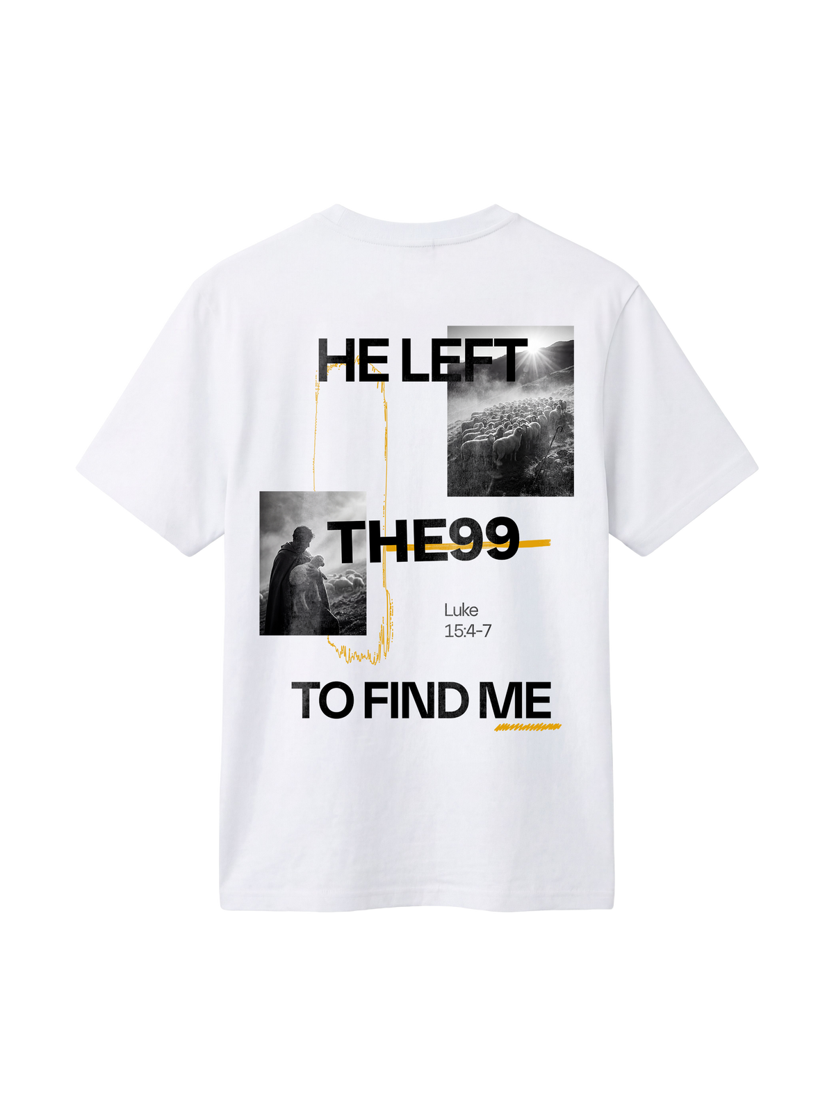REGULAR FIT T-SHIRT HE LEFT THE 99 TO FIND ME - creator-white-back.png - 1