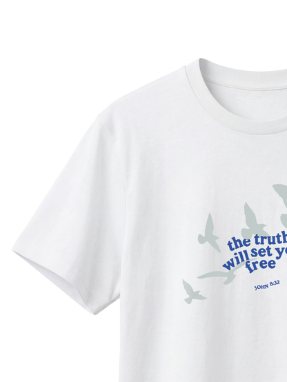 REGULAR FIT T-SHIRT TRUTH WILL SET YOU FREE - creator-white-front-close-3.png - 3