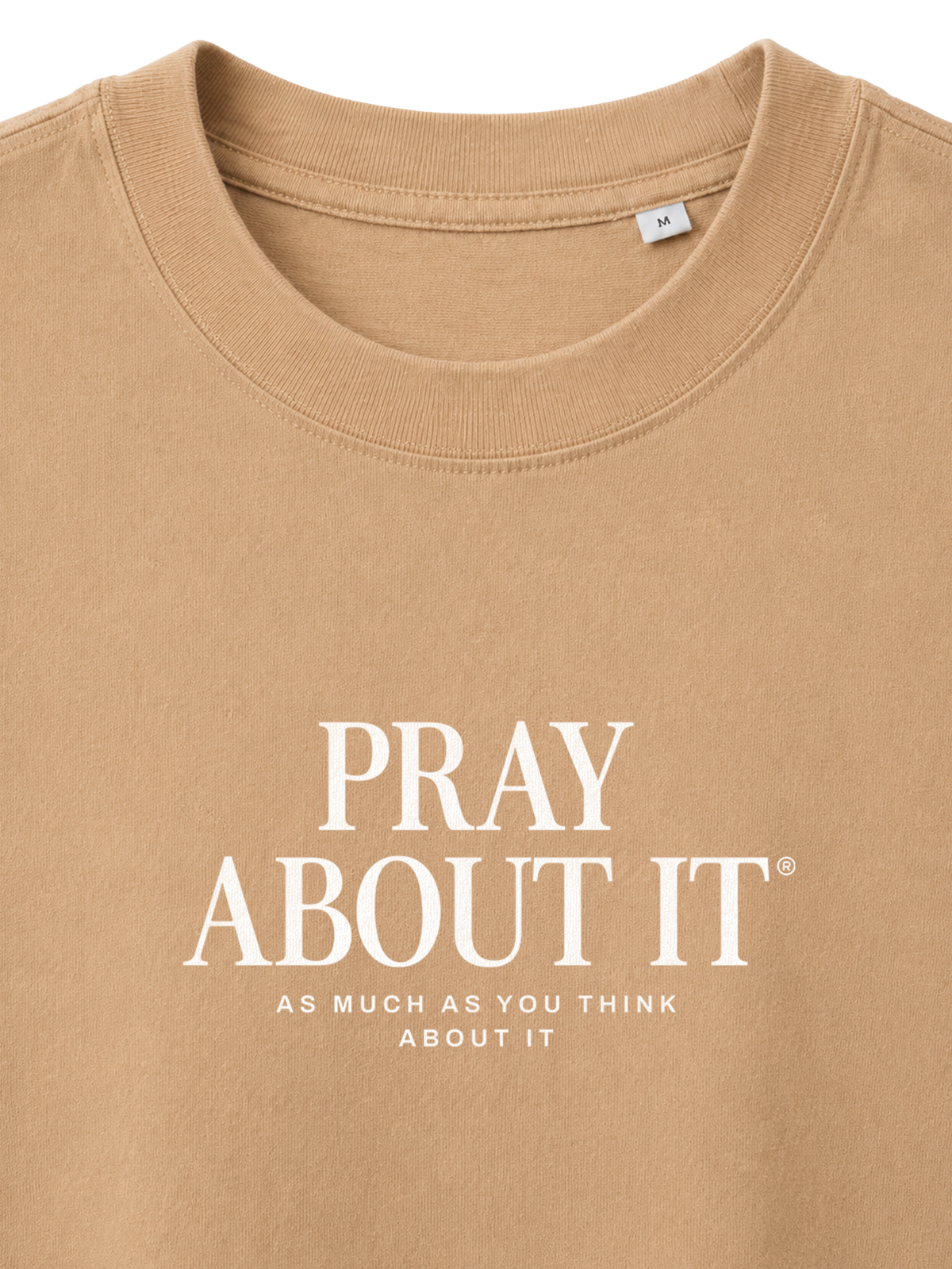 VINTAGE RELAXED FIT T-SHIRT PRAY ABOUT IT - dyed-latte-front-close-1.png - 8