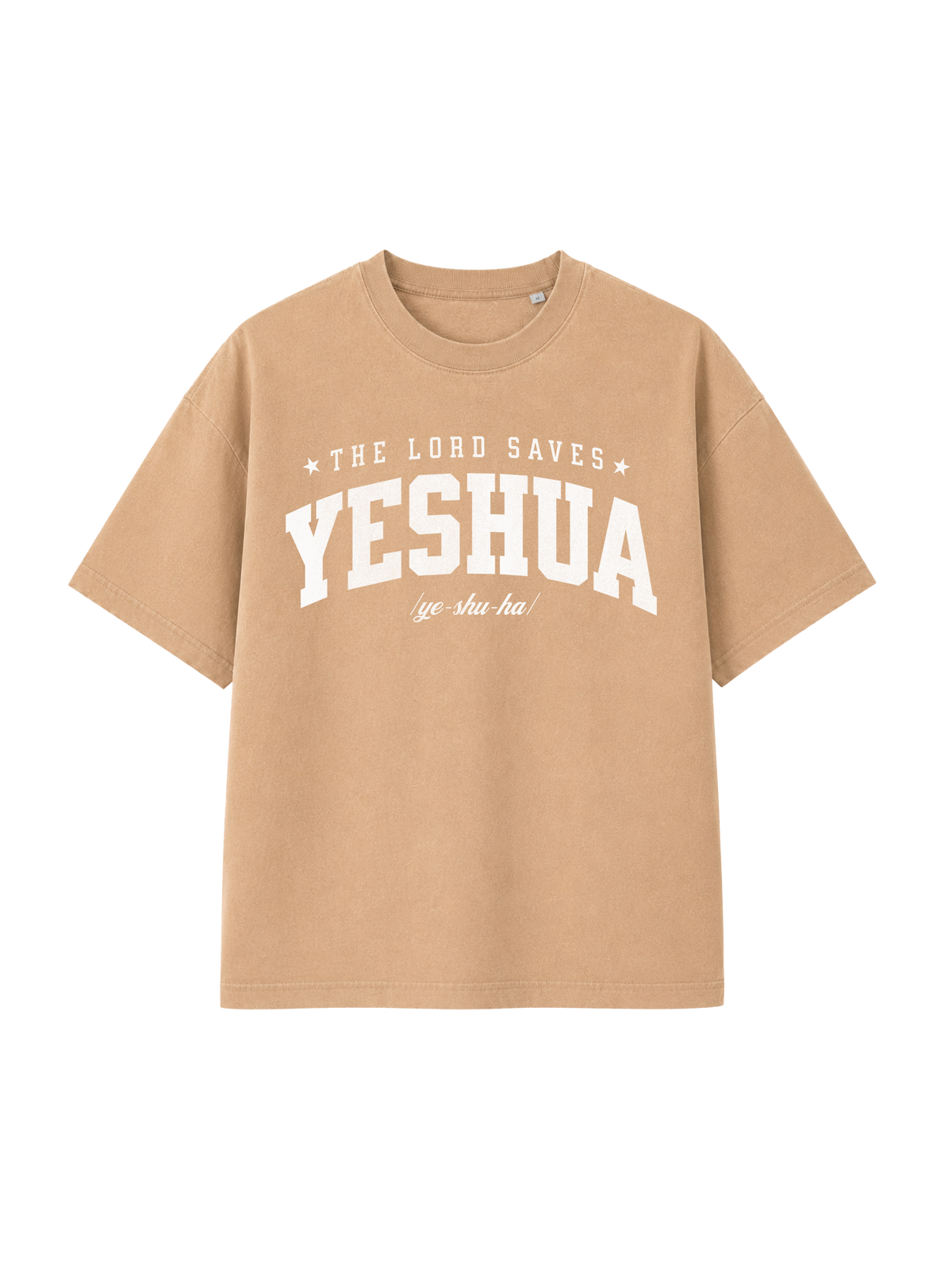 VINTAGE RELAXED FIT T-SHIRT YESHUA - dyed-latte-front.png - 1