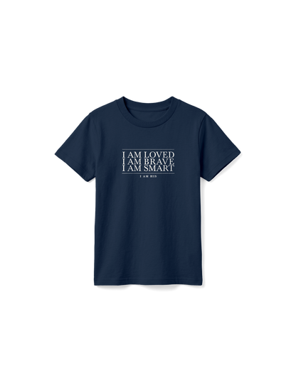 KIDS REGULAR FIT T-SHIRT I AM - french-navy-front.png - 1
