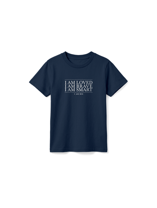 KIDS REGULAR FIT T-SHIRT I AM - french-navy-front.png - 1