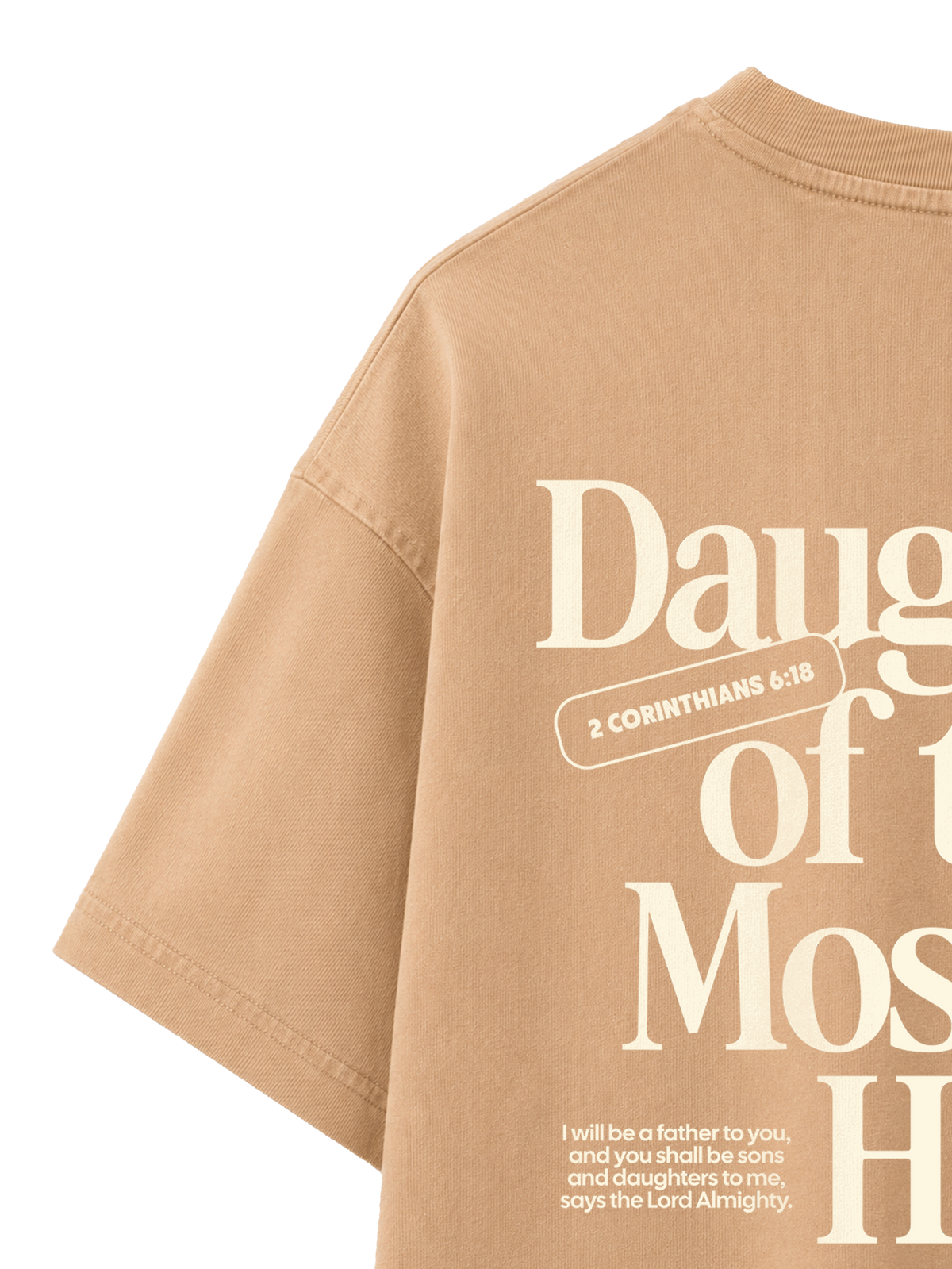 VINTAGE RELAXED FIT T-SHIRT DAUGHTER OF THE MOST HIGH - latte-back-close-1.png - 3