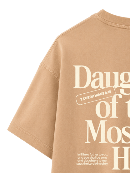 VINTAGE RELAXED FIT T-SHIRT DAUGHTER OF THE MOST HIGH - latte-back-close-1.png - 3