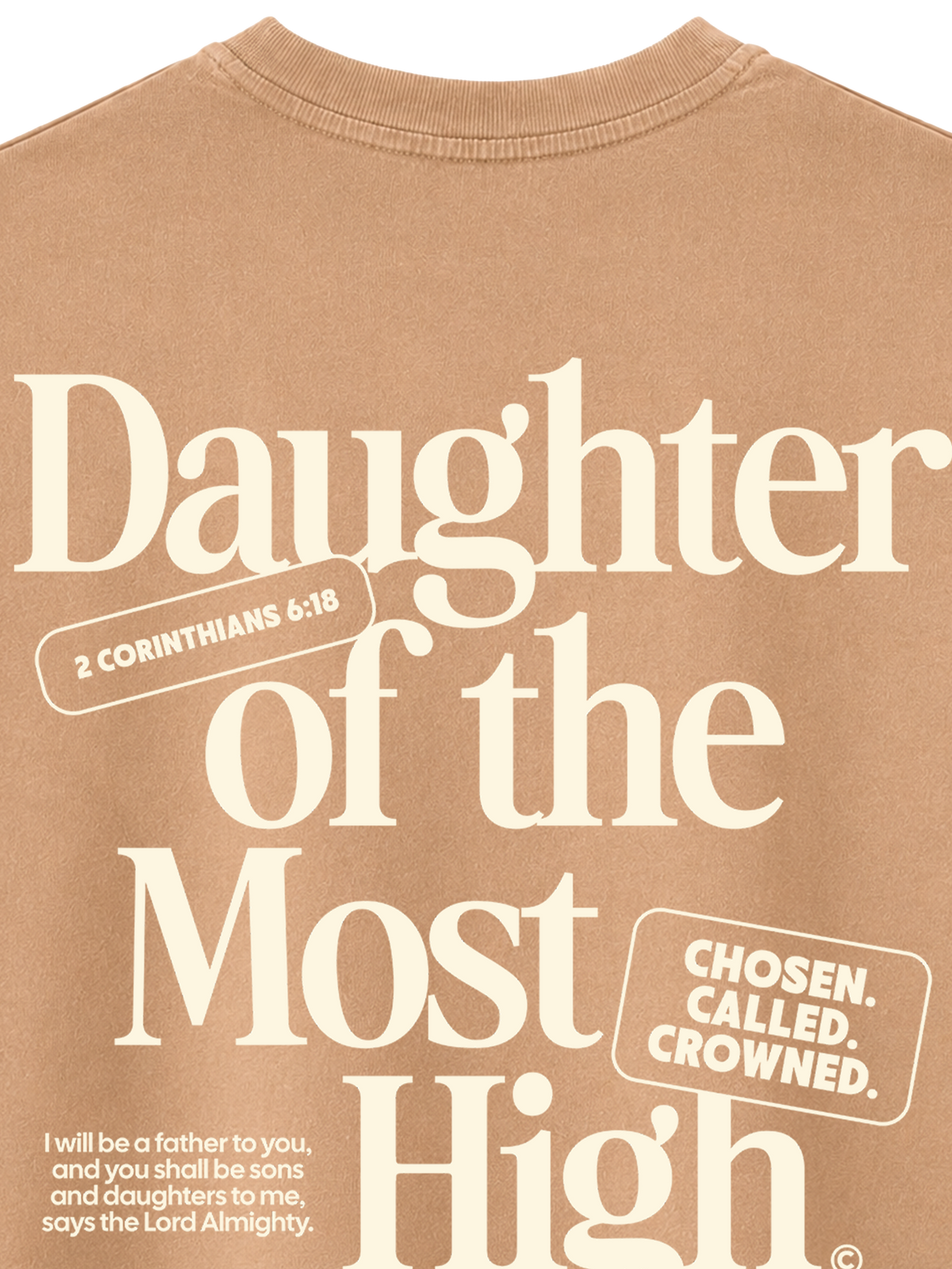 VINTAGE RELAXED FIT T-SHIRT DAUGHTER OF THE MOST HIGH - latte-back-close-2.png - 2