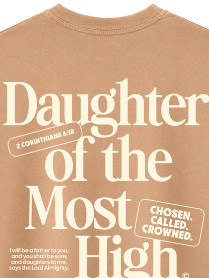 VINTAGE RELAXED FIT T-SHIRT DAUGHTER OF THE MOST HIGH - latte-back-close-2.png - 2