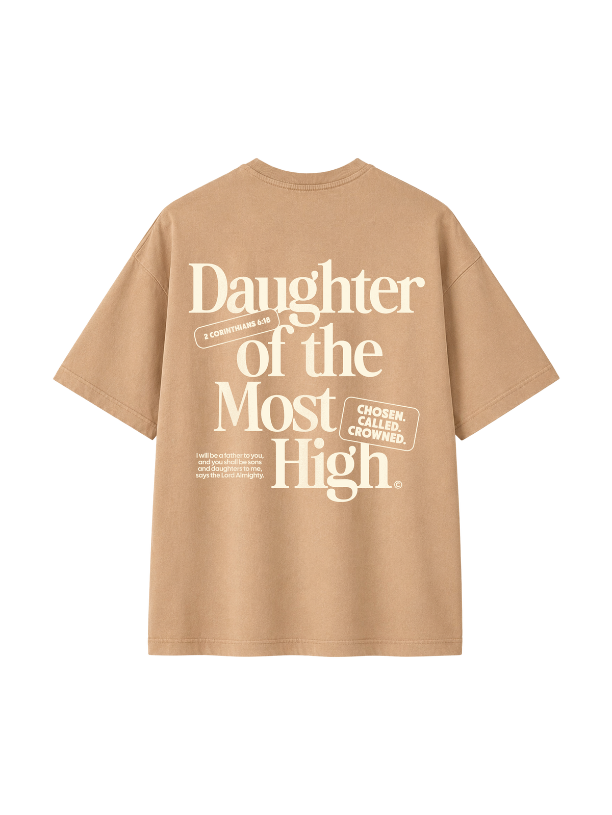 VINTAGE RELAXED FIT T-SHIRT DAUGHTER OF THE MOST HIGH - latte-back.png - 1