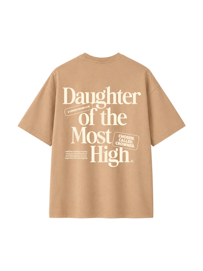 VINTAGE RELAXED FIT T-SHIRT DAUGHTER OF THE MOST HIGH - latte-back.png - 1