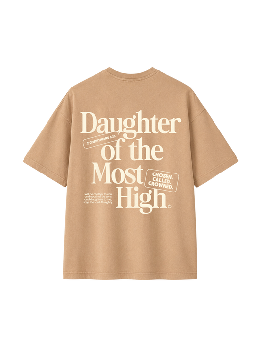 VINTAGE RELAXED FIT T-SHIRT DAUGHTER OF THE MOST HIGH - latte-back.png - 1