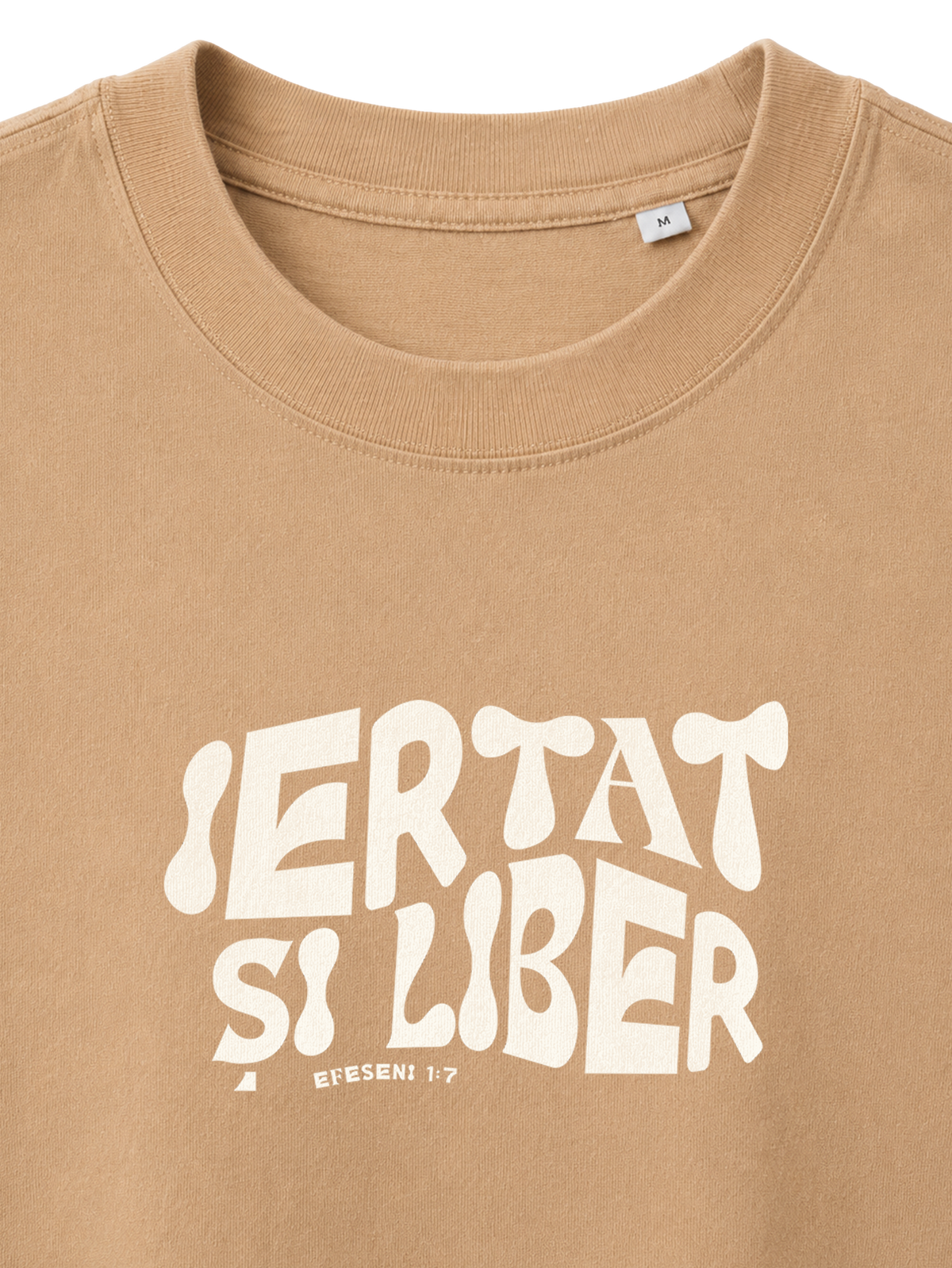 VINTAGE RELAXED FIT T-SHIRT IERTAT SI LIBER - latte-front-close-1.png - 8