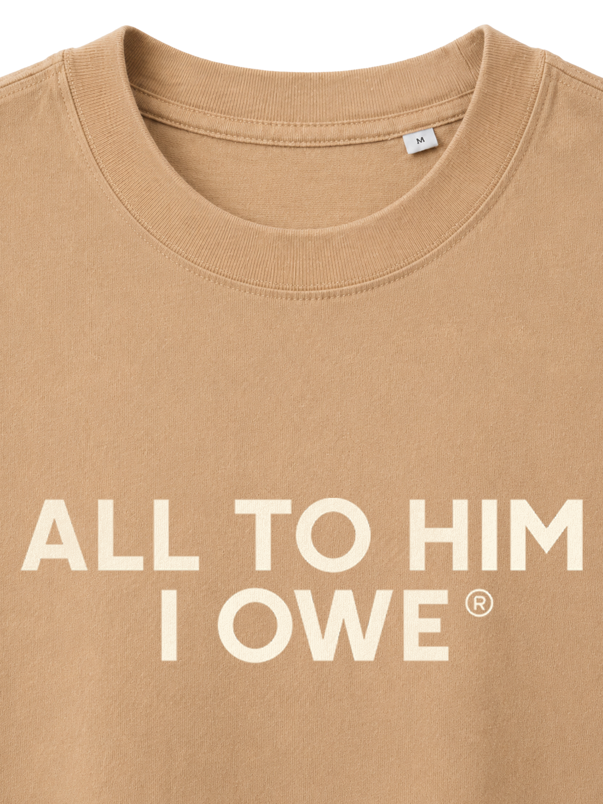 VINTAGE RELAXED FIT T-SHIRT ALL TO HIM I OWE - latte-front-close-1.png - 2
