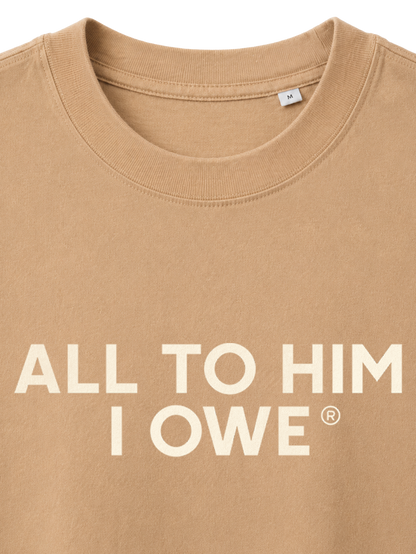 VINTAGE RELAXED FIT T-SHIRT ALL TO HIM I OWE - latte-front-close-1.png - 2