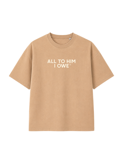 VINTAGE RELAXED FIT T-SHIRT ALL TO HIM I OWE - latte-front.png - 1