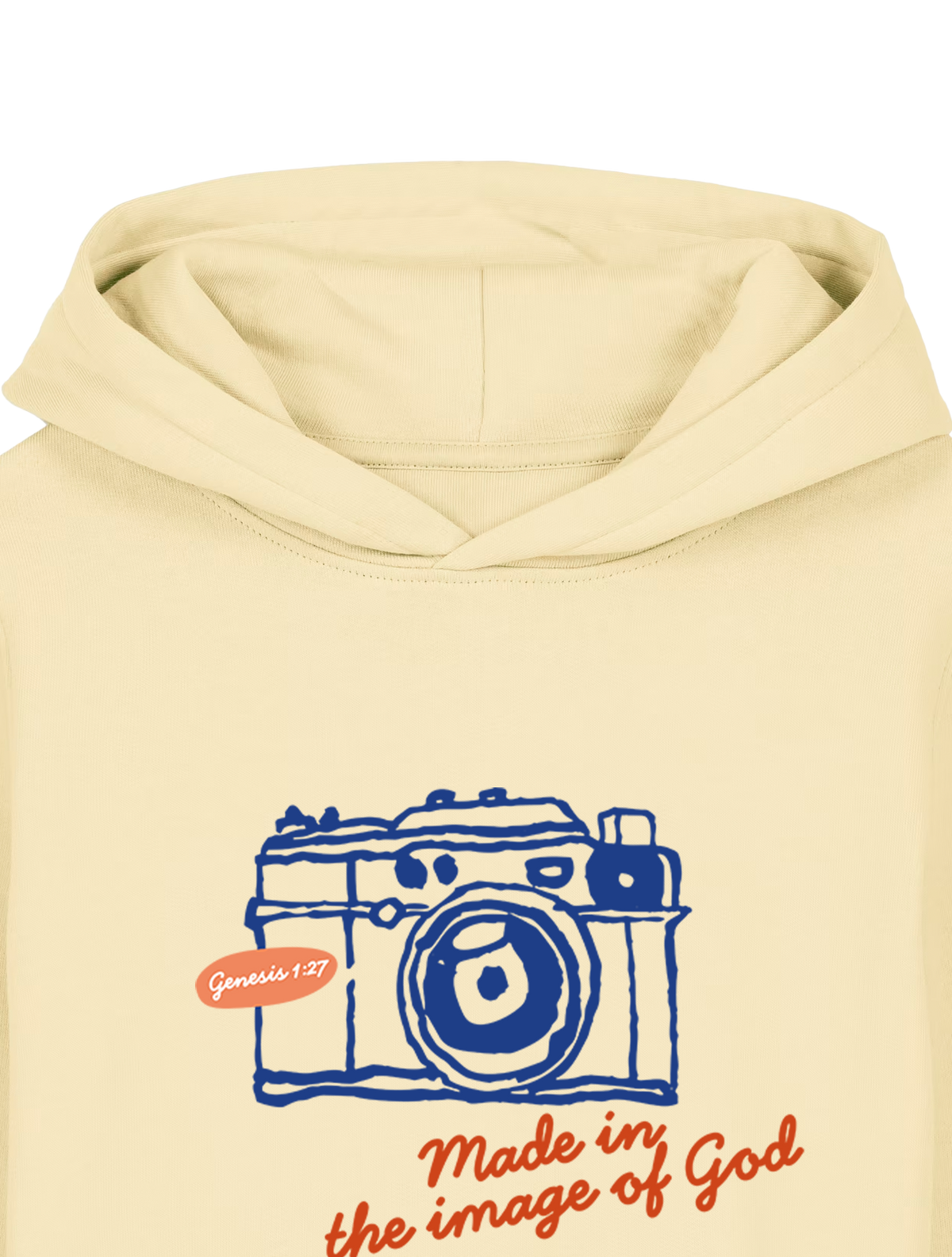 REGULAR FIT KIDS HOODIE MADE IN THE IMAGE OF GOD - mini-cruiser-butter-front-close-1.png - 7