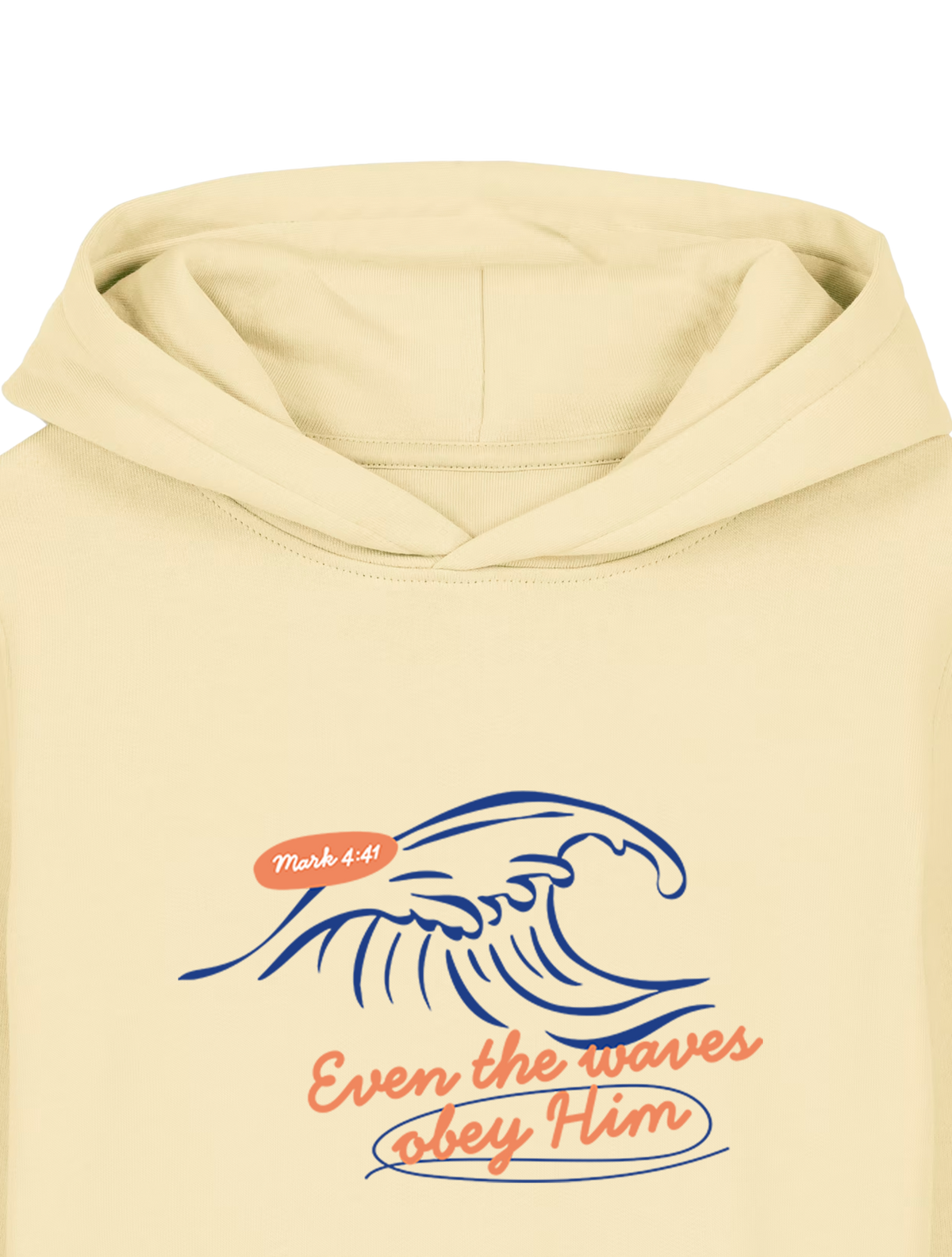 REGULAR FIT KIDS HOODIE EVEN THE WAVES OBEY HIM - mini-cruiser-butter-front-close-1.png - 8