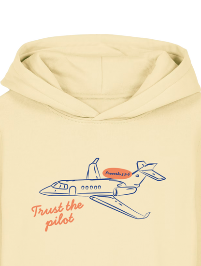 REGULAR FIT KIDS HOODIE TRUST THE PILOT - mini-cruiser-butter-front-close-1.png - 6