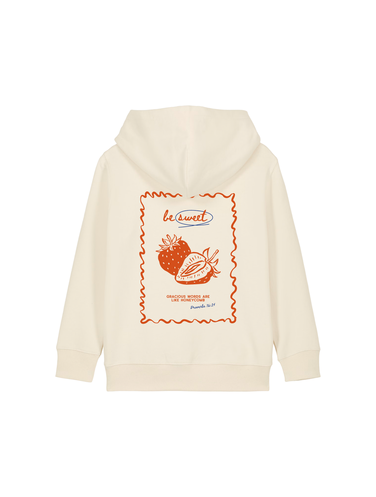REGULAR FIT KIDS HOODIE BE SWEET - mini-cruiser-natural-raw-back.png - 5
