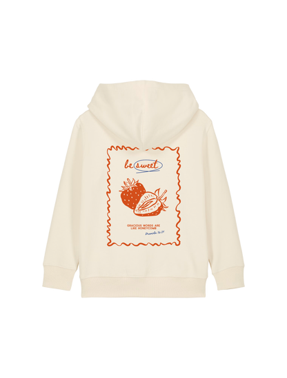 REGULAR FIT KIDS HOODIE BE SWEET - mini-cruiser-natural-raw-back.png - 5