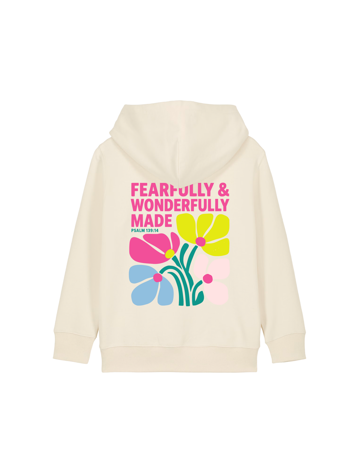 REGULAR FIT KIDS HOODIE FEARFULLY AND WONDERFULLY MADE - mini-cruiser-natural-raw-back.png - 5