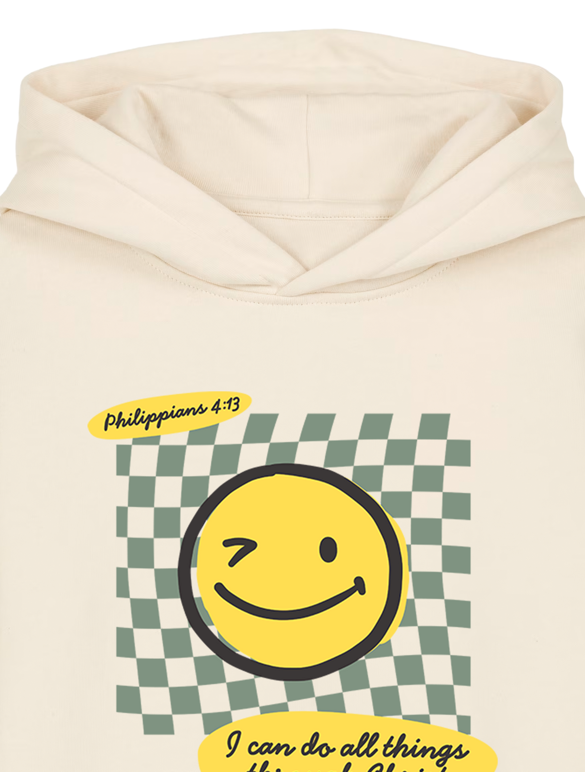 REGULAR FIT KIDS HOODIE SMILEY FACE - mini-cruiser-natural-raw-front-close-1.png - 2