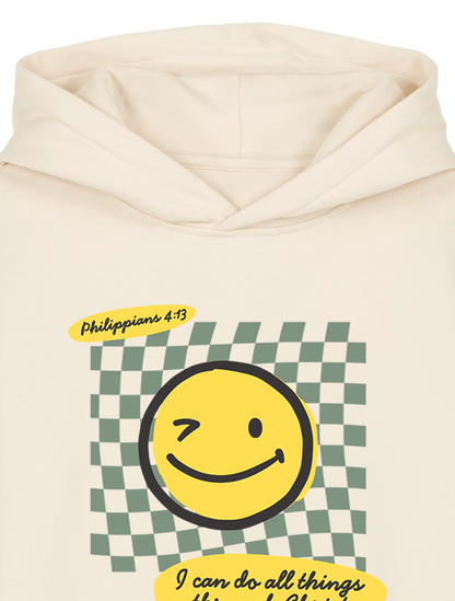 REGULAR FIT KIDS HOODIE SMILEY FACE - mini-cruiser-natural-raw-front-close-1.png - 2