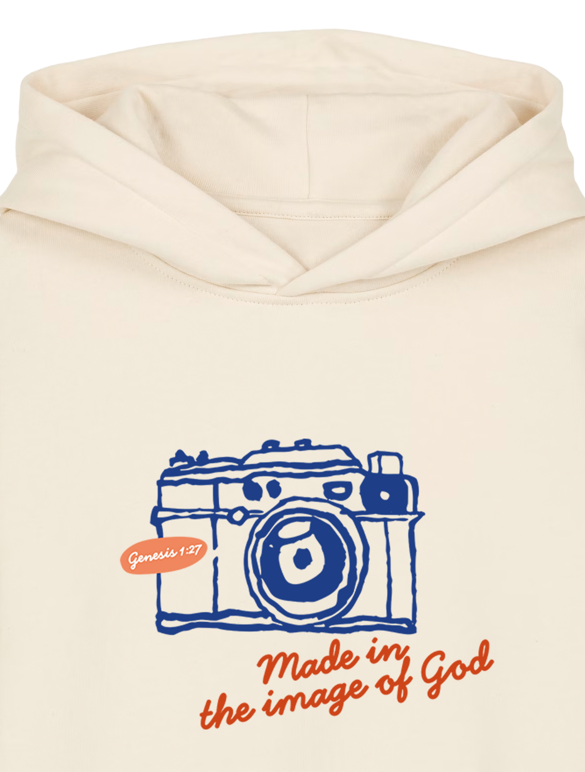 REGULAR FIT KIDS HOODIE MADE IN THE IMAGE OF GOD - mini-cruiser-natural-raw-front-close-1.png - 2