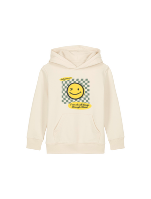 REGULAR FIT KIDS HOODIE SMILEY FACE - mini-cruiser-natural-raw-front.png - 1