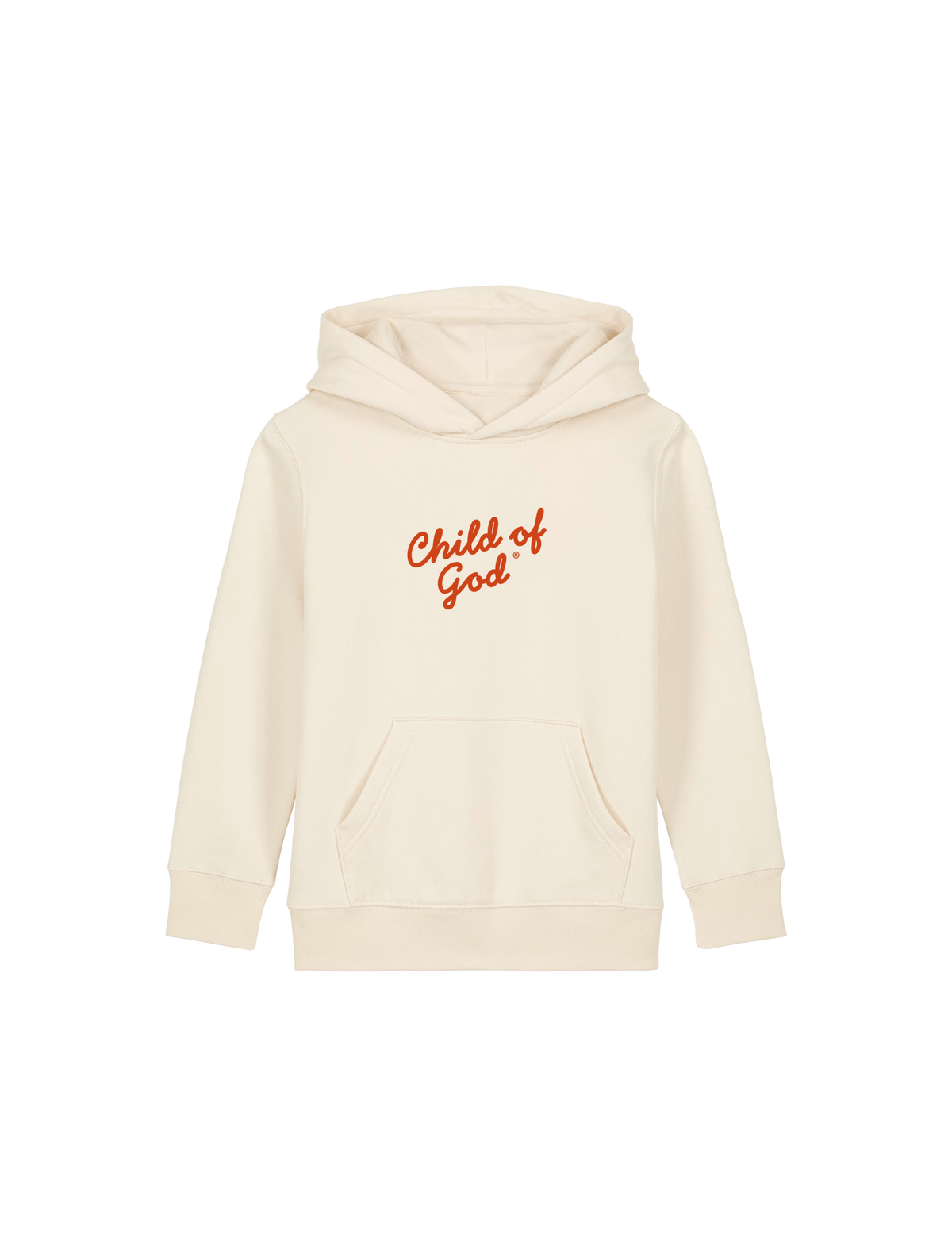 REGULAR FIT KIDS HOODIE CHILD OF GOD - mini-cruiser-natural-raw-front.png - 1