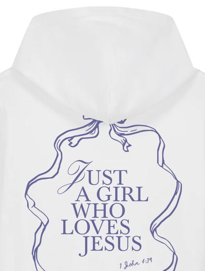 REGULAR FIT KIDS HOODIE JUST A GIRL WHO LOVES JESUS - mini-cruiser-white-back-close-1.png - 2
