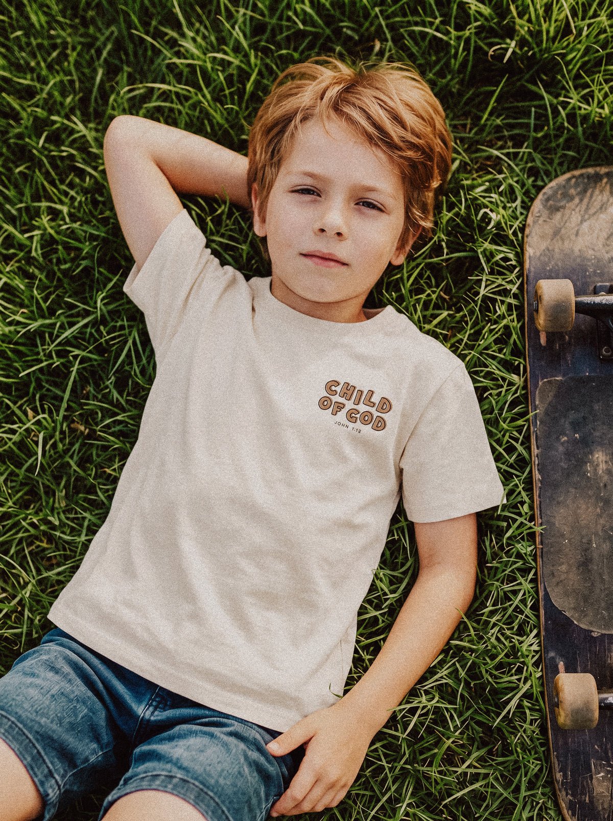 KIDS REGULAR FIT T-SHIRT CHILD OF GOD - model-1.jpg - 2