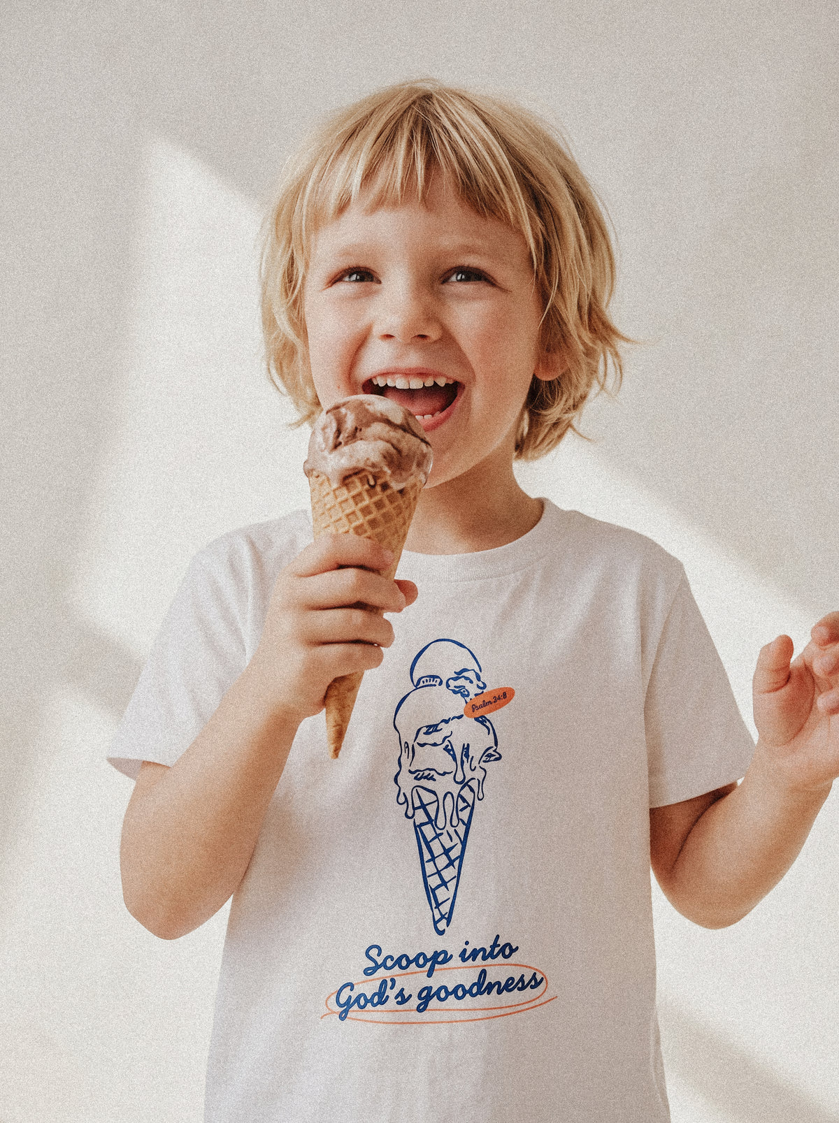 KIDS REGULAR FIT T-SHIRT SCOOP INTO GODS GOODNESS - model-1.jpg - 2