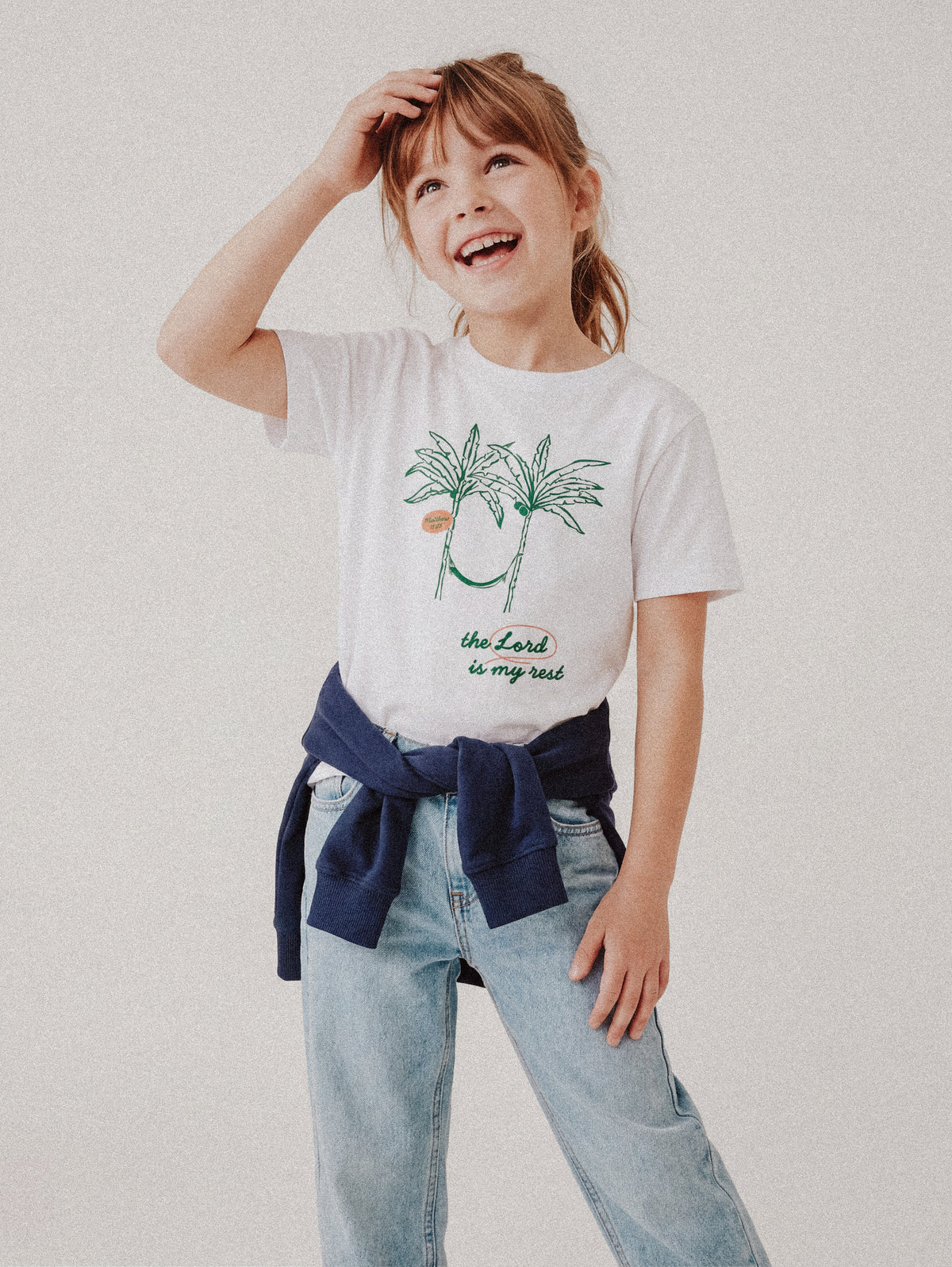 KIDS REGULAR FIT T-SHIRT LORD IS MY REST - model-1.jpg - 2