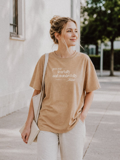 VINTAGE RELAXED FIT T-SHIRT YOU ARE FEARFULLY AND WONDERFULLY MADE - model-1.jpg - 5